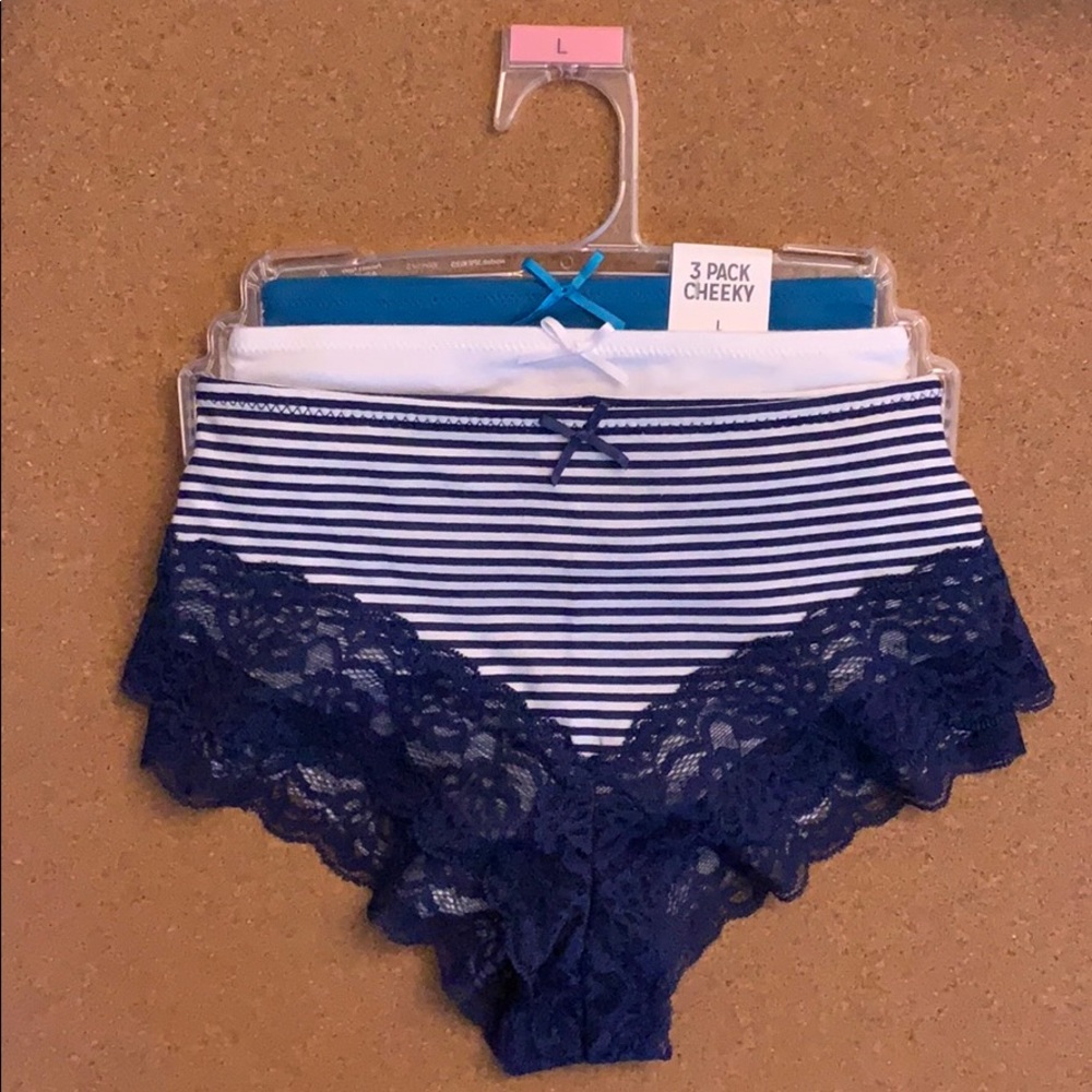 Lace Trim 3 Pk Cheeky Panty